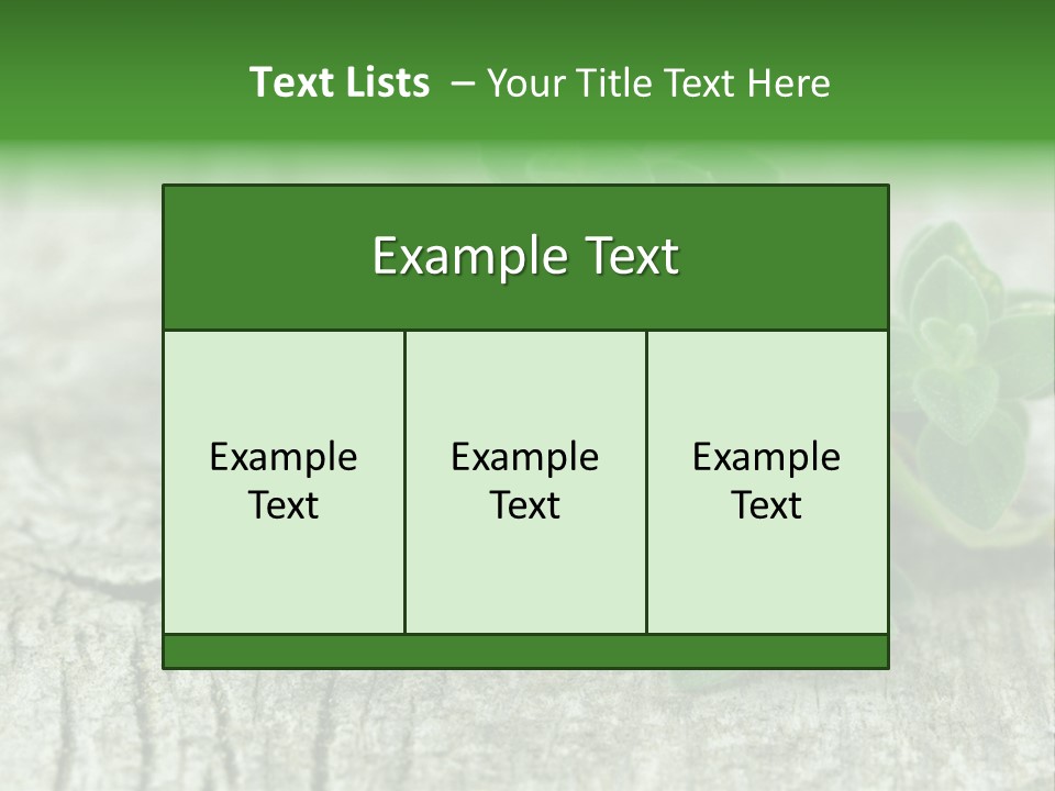 A Bunch Of Green Leaves Sitting On Top Of A Wooden Table PowerPoint Template