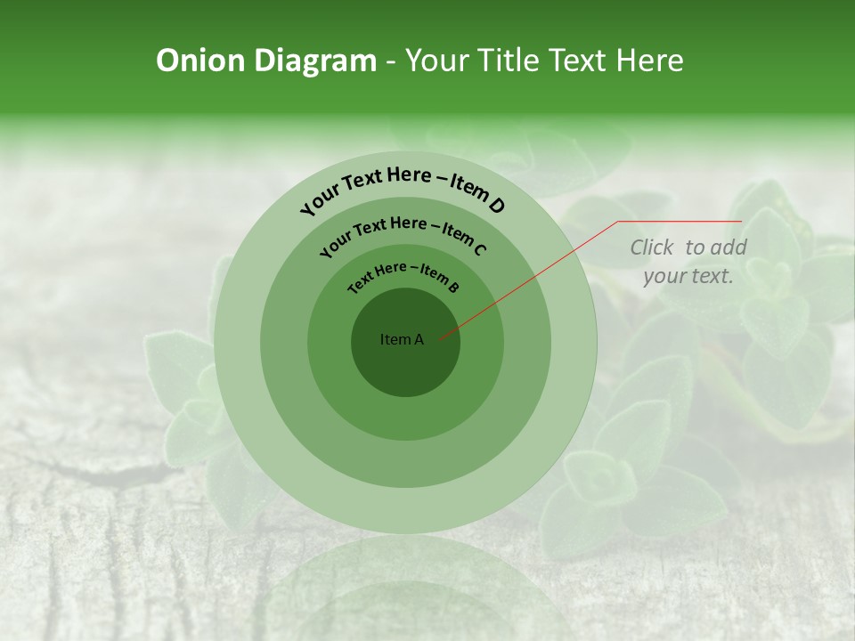 A Bunch Of Green Leaves Sitting On Top Of A Wooden Table PowerPoint Template