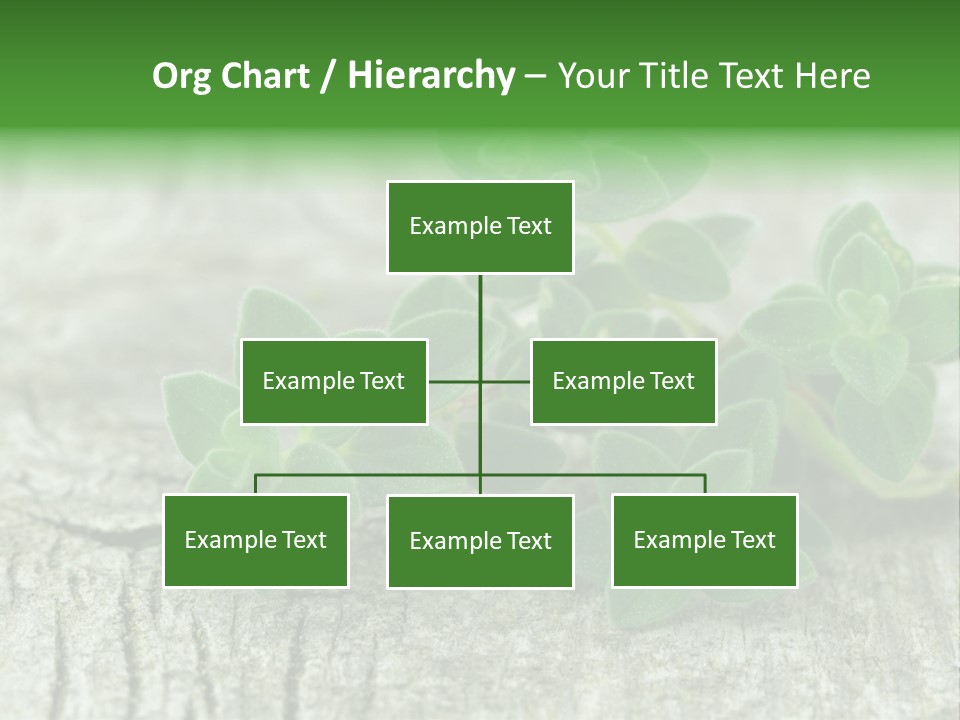 A Bunch Of Green Leaves Sitting On Top Of A Wooden Table PowerPoint Template