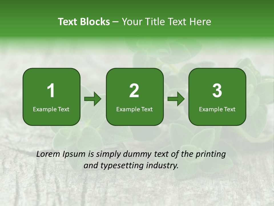 A Bunch Of Green Leaves Sitting On Top Of A Wooden Table PowerPoint Template