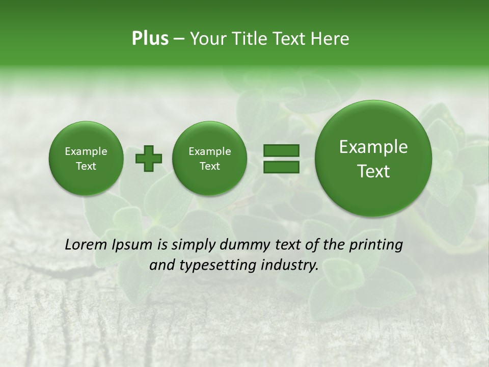 A Bunch Of Green Leaves Sitting On Top Of A Wooden Table PowerPoint Template