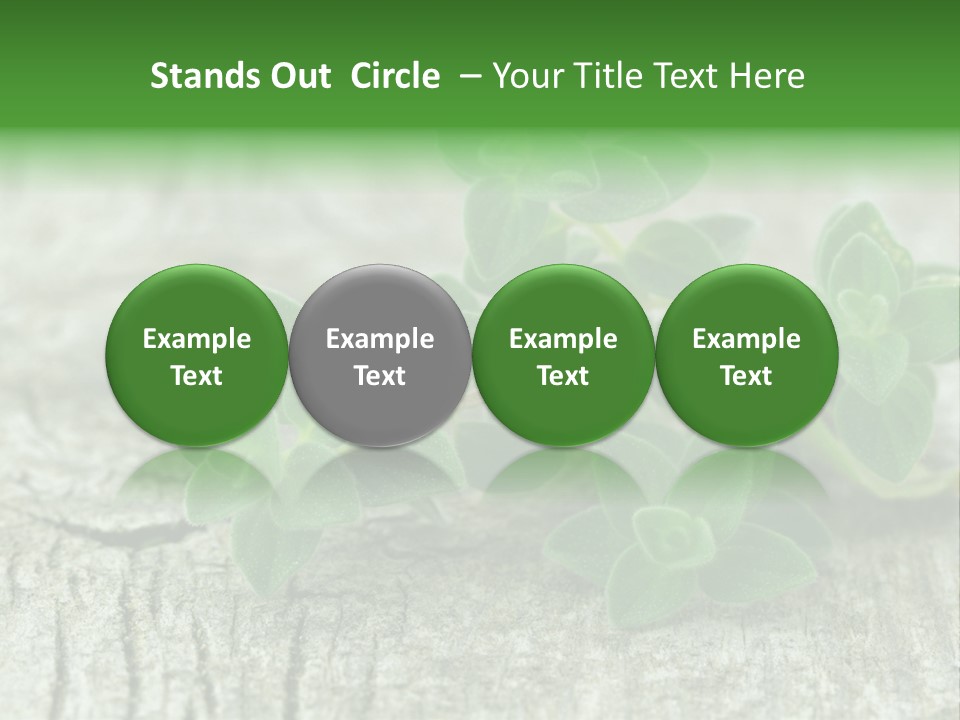 A Bunch Of Green Leaves Sitting On Top Of A Wooden Table PowerPoint Template