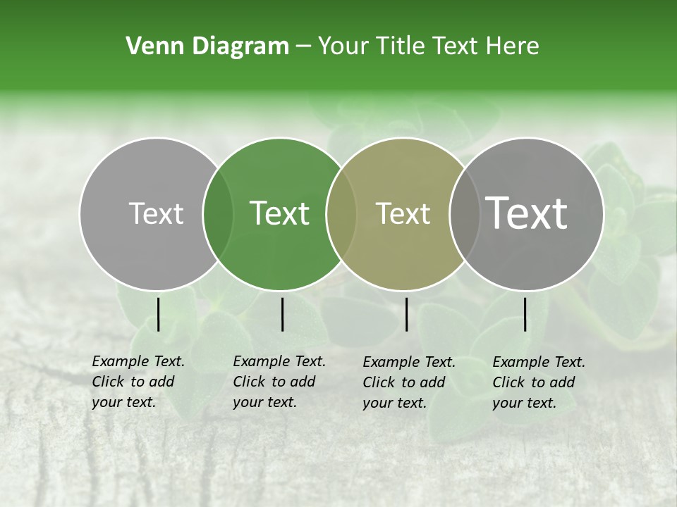 A Bunch Of Green Leaves Sitting On Top Of A Wooden Table PowerPoint Template