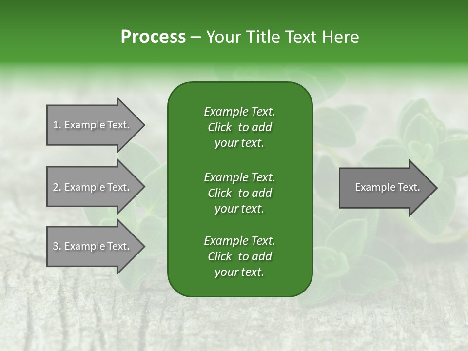 A Bunch Of Green Leaves Sitting On Top Of A Wooden Table PowerPoint Template