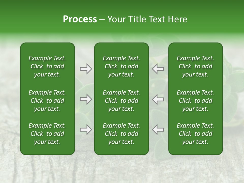 A Bunch Of Green Leaves Sitting On Top Of A Wooden Table PowerPoint Template