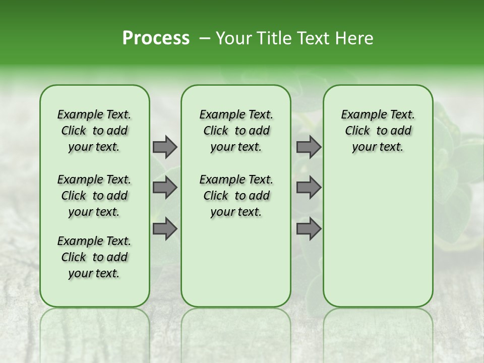A Bunch Of Green Leaves Sitting On Top Of A Wooden Table PowerPoint Template