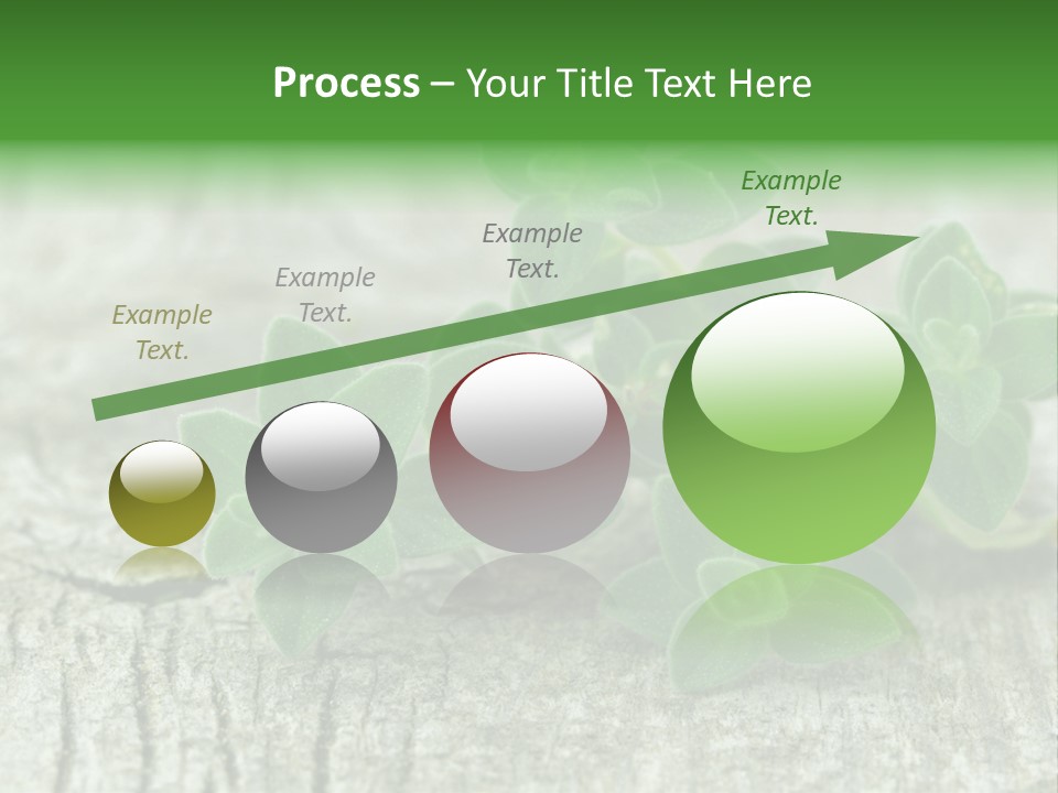 A Bunch Of Green Leaves Sitting On Top Of A Wooden Table PowerPoint Template