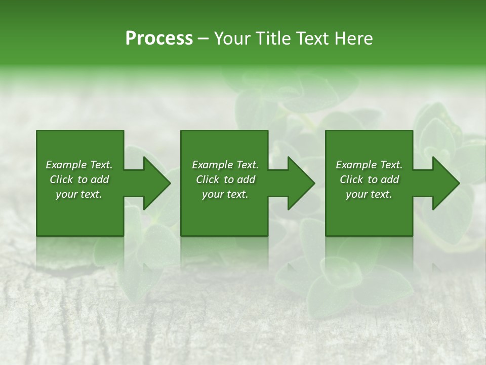 A Bunch Of Green Leaves Sitting On Top Of A Wooden Table PowerPoint Template