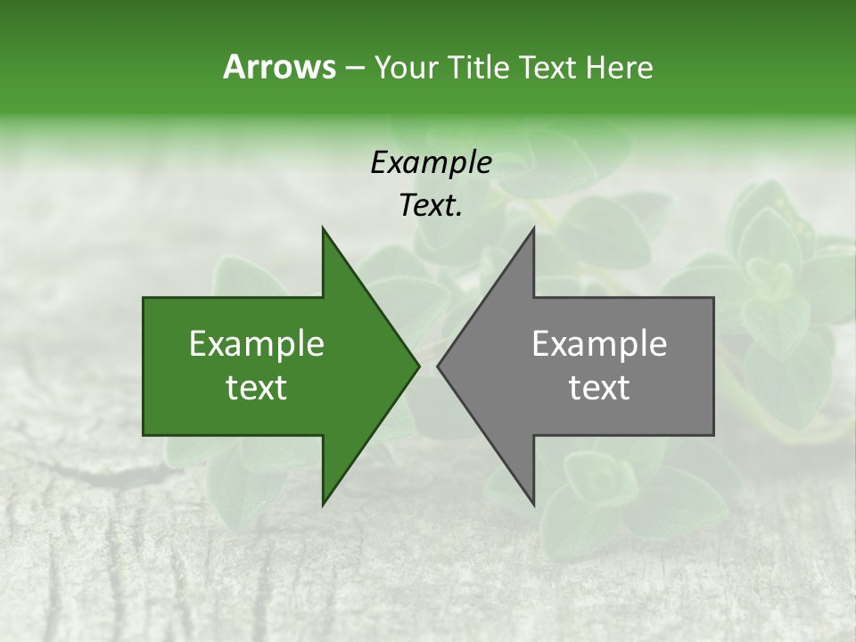 A Bunch Of Green Leaves Sitting On Top Of A Wooden Table PowerPoint Template