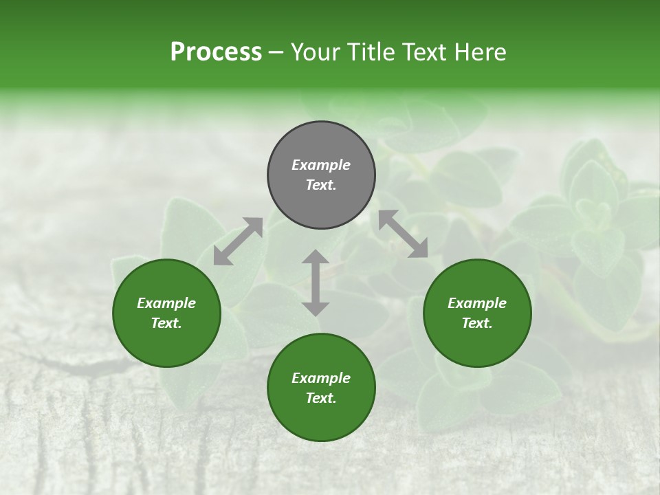 A Bunch Of Green Leaves Sitting On Top Of A Wooden Table PowerPoint Template