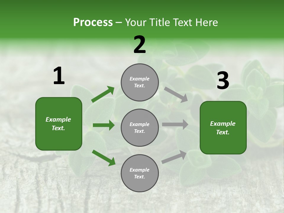 A Bunch Of Green Leaves Sitting On Top Of A Wooden Table PowerPoint Template