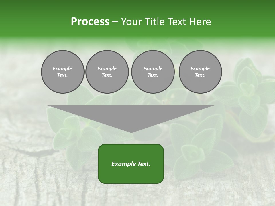 A Bunch Of Green Leaves Sitting On Top Of A Wooden Table PowerPoint Template