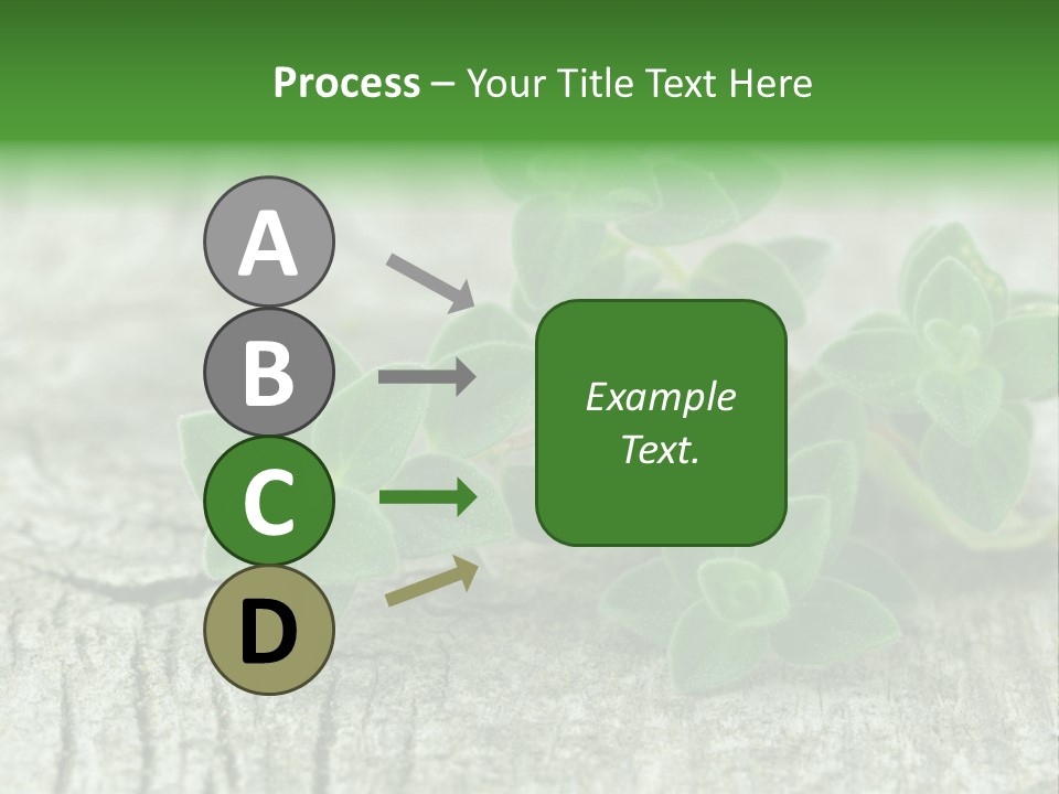 A Bunch Of Green Leaves Sitting On Top Of A Wooden Table PowerPoint Template