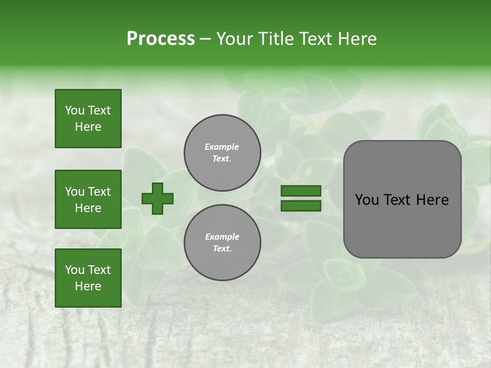 A Bunch Of Green Leaves Sitting On Top Of A Wooden Table PowerPoint Template