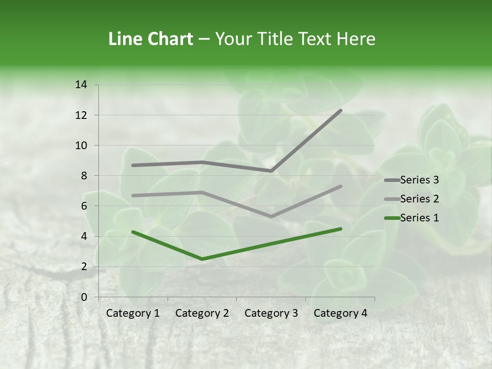 A Bunch Of Green Leaves Sitting On Top Of A Wooden Table PowerPoint Template