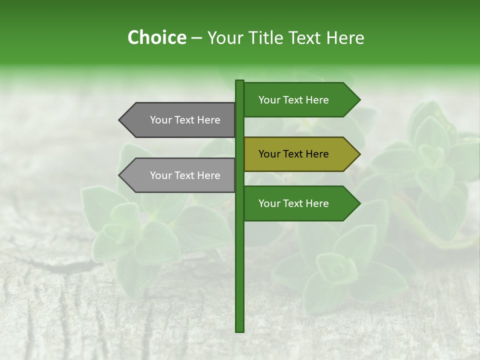 A Bunch Of Green Leaves Sitting On Top Of A Wooden Table PowerPoint Template
