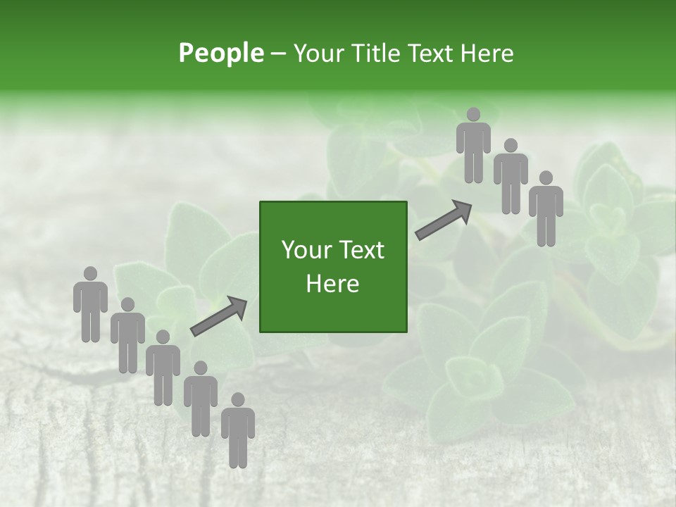 A Bunch Of Green Leaves Sitting On Top Of A Wooden Table PowerPoint Template