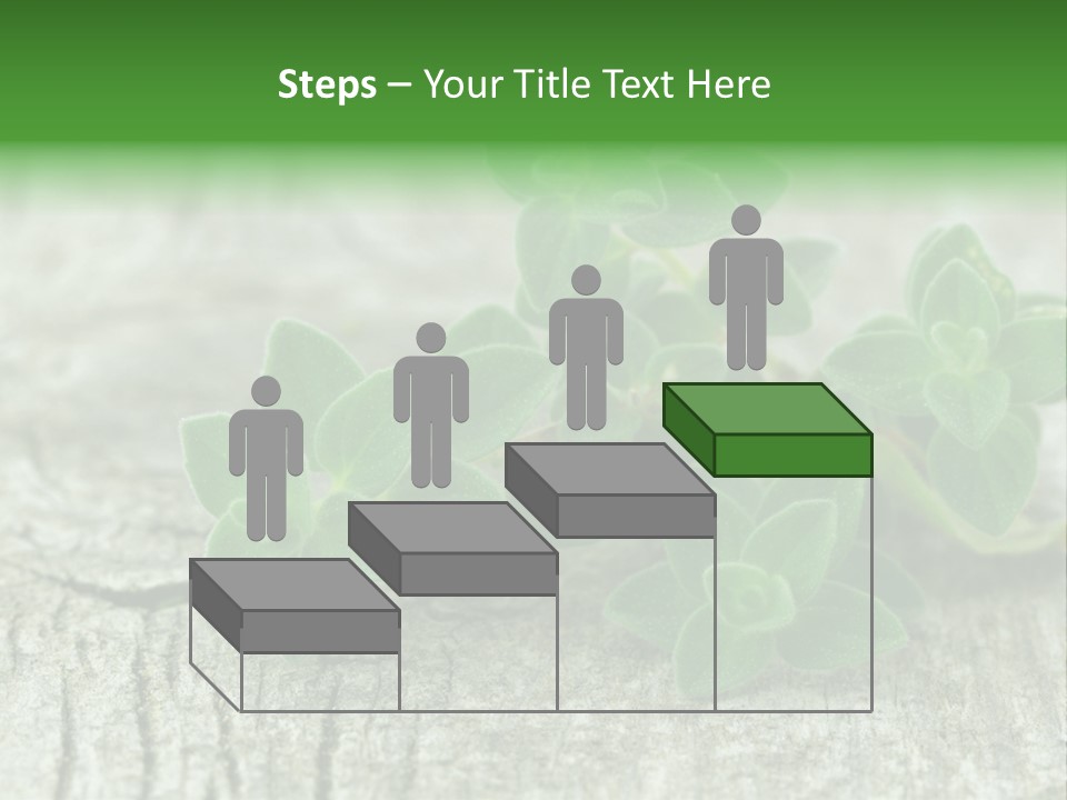 A Bunch Of Green Leaves Sitting On Top Of A Wooden Table PowerPoint Template