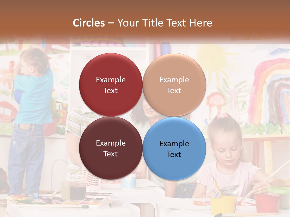 A Woman And Two Children In A Room With Art Supplies PowerPoint Template