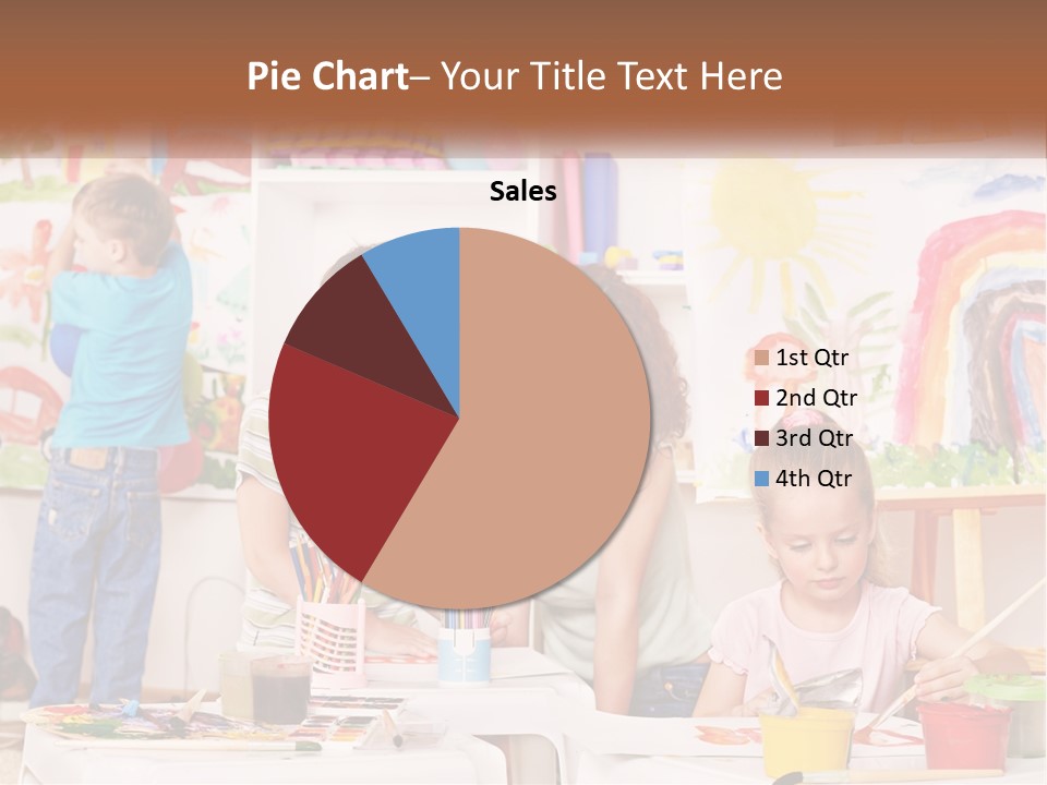 A Woman And Two Children In A Room With Art Supplies PowerPoint Template
