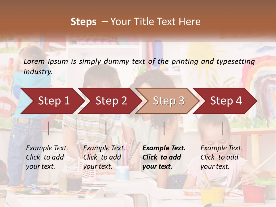 A Woman And Two Children In A Room With Art Supplies PowerPoint Template