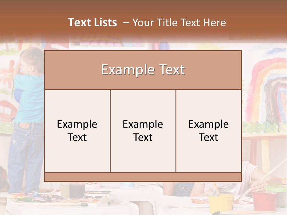 A Woman And Two Children In A Room With Art Supplies PowerPoint Template