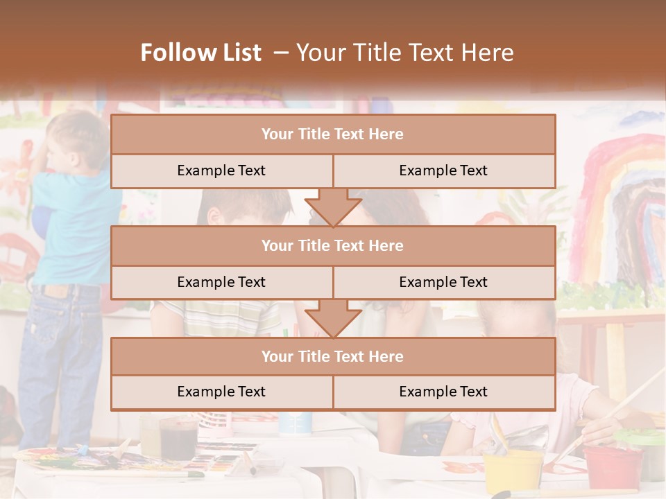A Woman And Two Children In A Room With Art Supplies PowerPoint Template