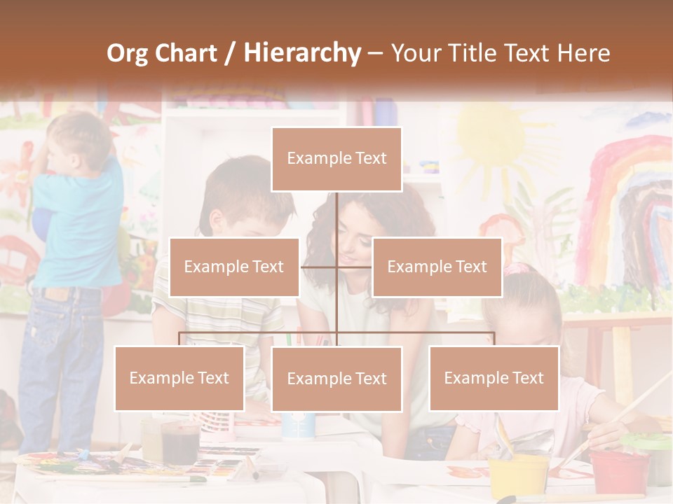 A Woman And Two Children In A Room With Art Supplies PowerPoint Template