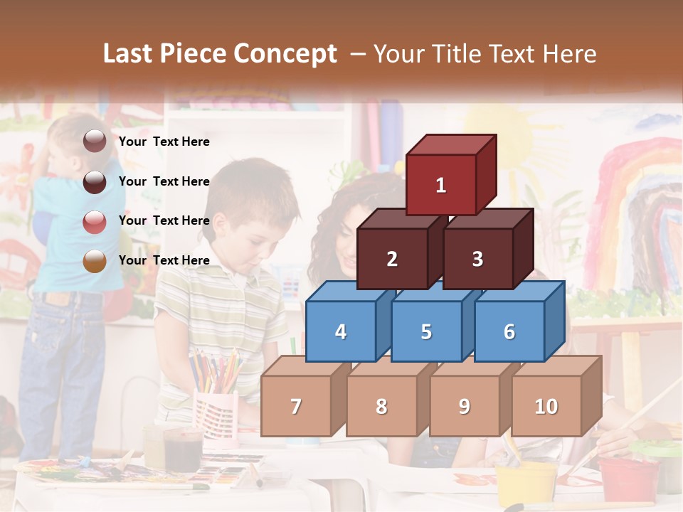 A Woman And Two Children In A Room With Art Supplies PowerPoint Template