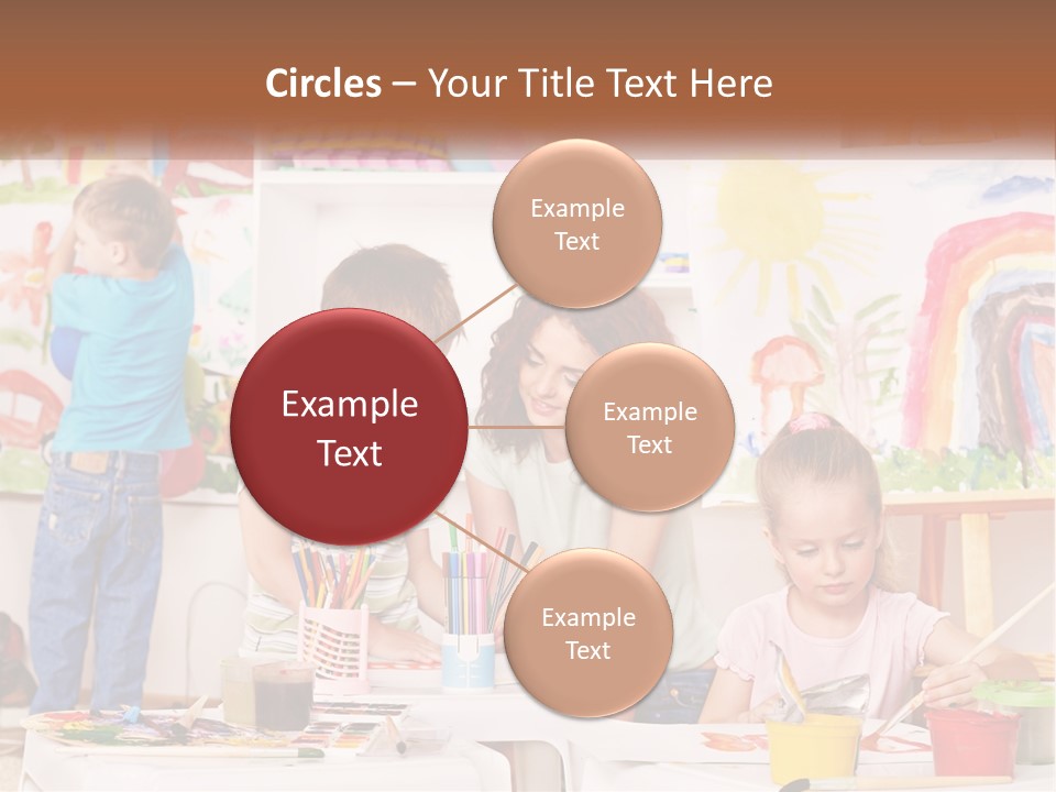 A Woman And Two Children In A Room With Art Supplies PowerPoint Template