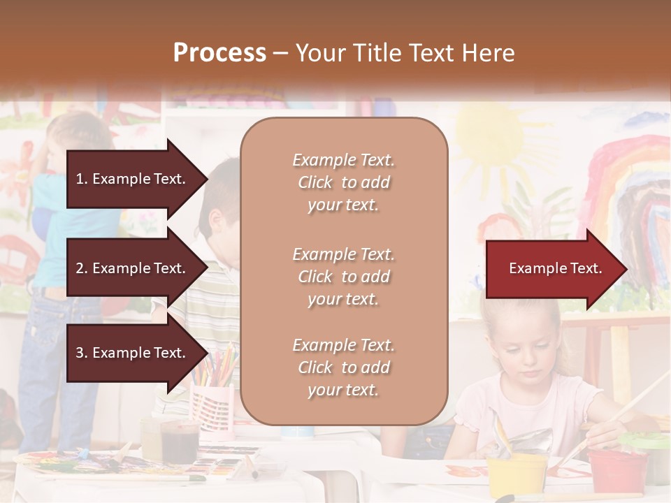 A Woman And Two Children In A Room With Art Supplies PowerPoint Template