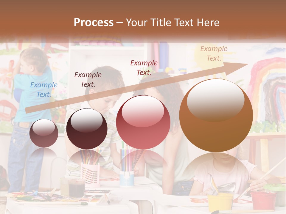 A Woman And Two Children In A Room With Art Supplies PowerPoint Template