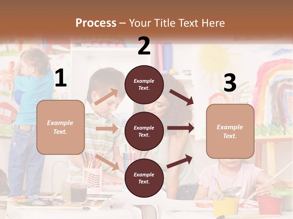 A Woman And Two Children In A Room With Art Supplies PowerPoint Template