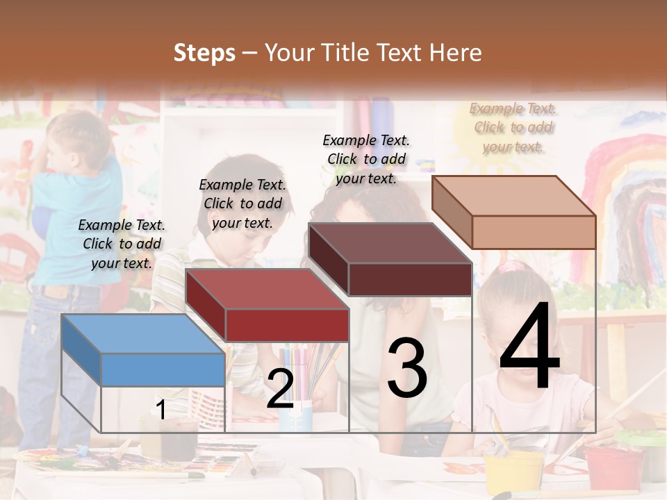 A Woman And Two Children In A Room With Art Supplies PowerPoint Template