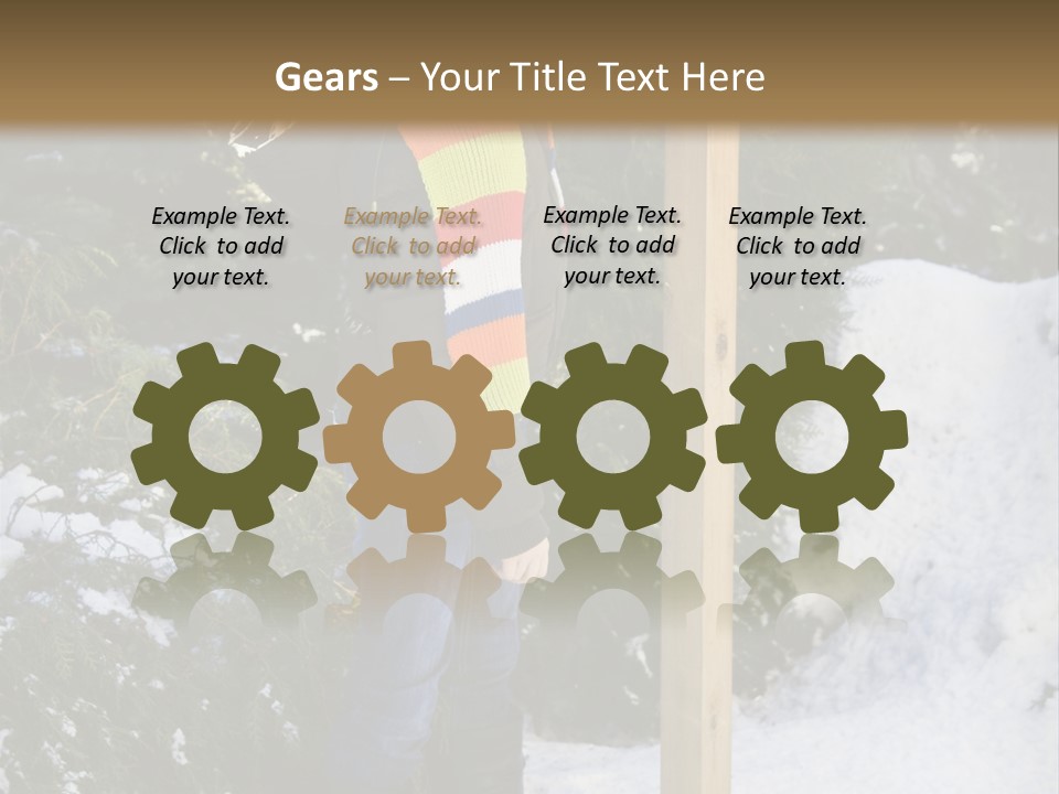 A Person Standing Next To A Bird Feeder In The Snow PowerPoint Template