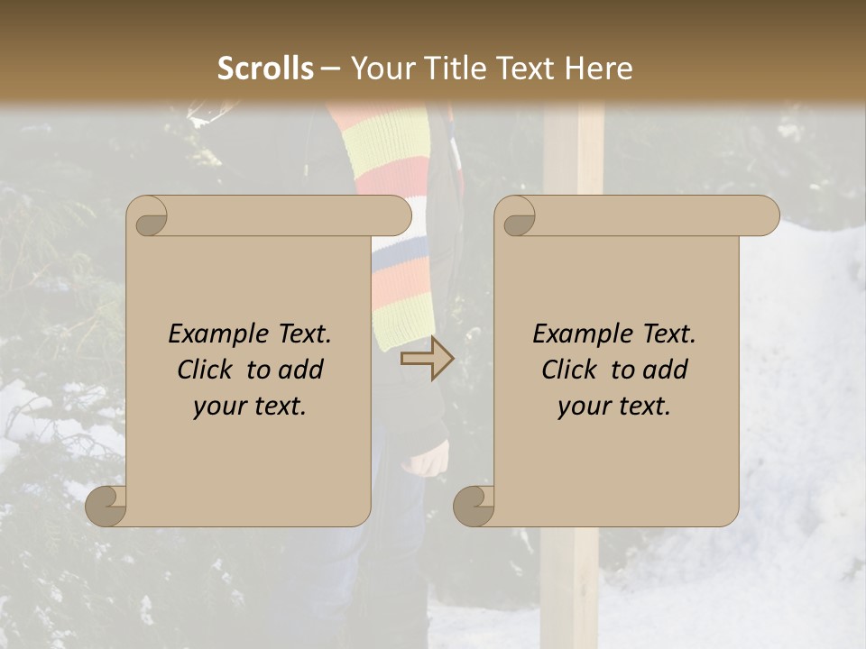A Person Standing Next To A Bird Feeder In The Snow PowerPoint Template