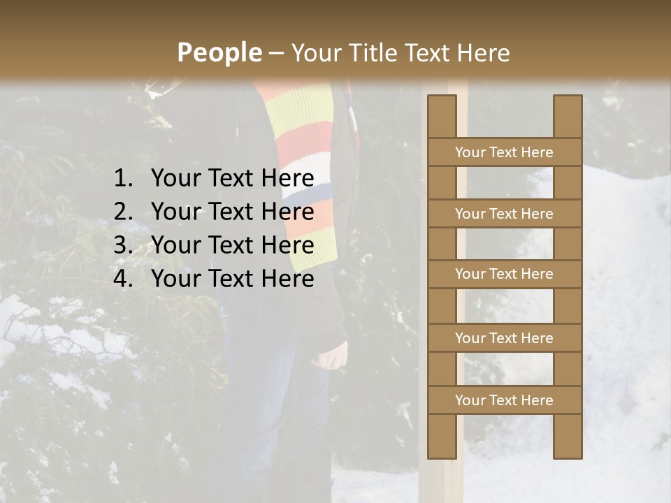 A Person Standing Next To A Bird Feeder In The Snow PowerPoint Template