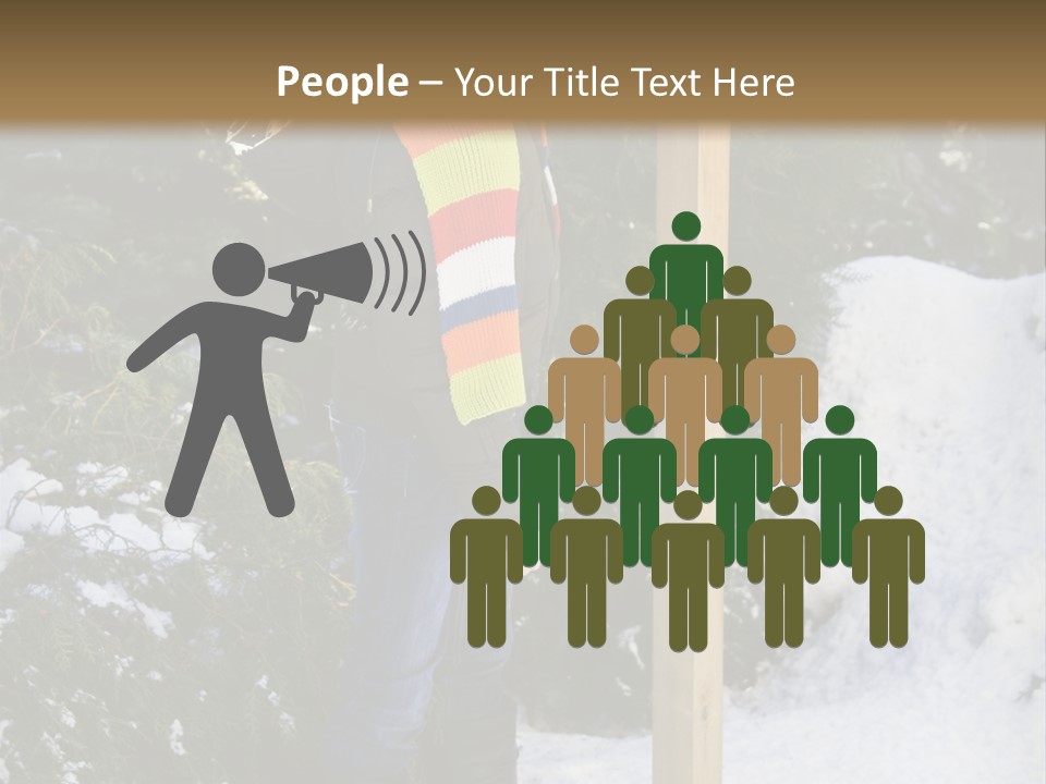 A Person Standing Next To A Bird Feeder In The Snow PowerPoint Template