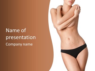 A Woman In A Bikini With Her Arms Crossed PowerPoint Template