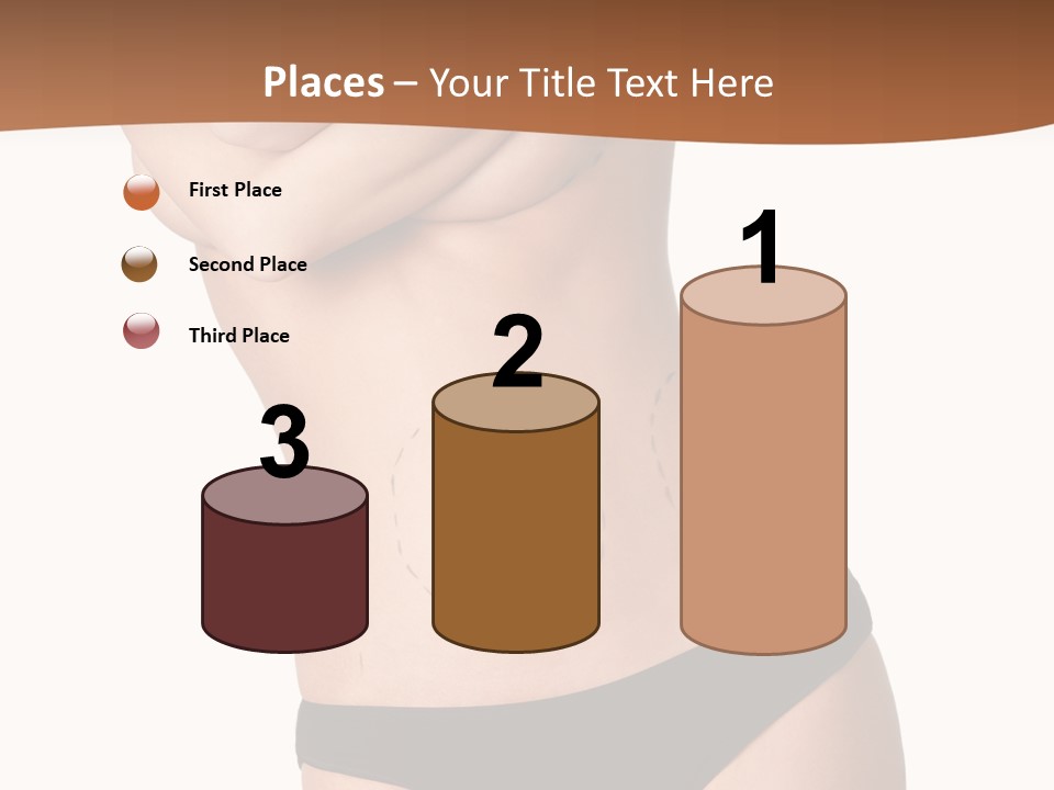 A Woman In A Bikini With Her Arms Crossed PowerPoint Template