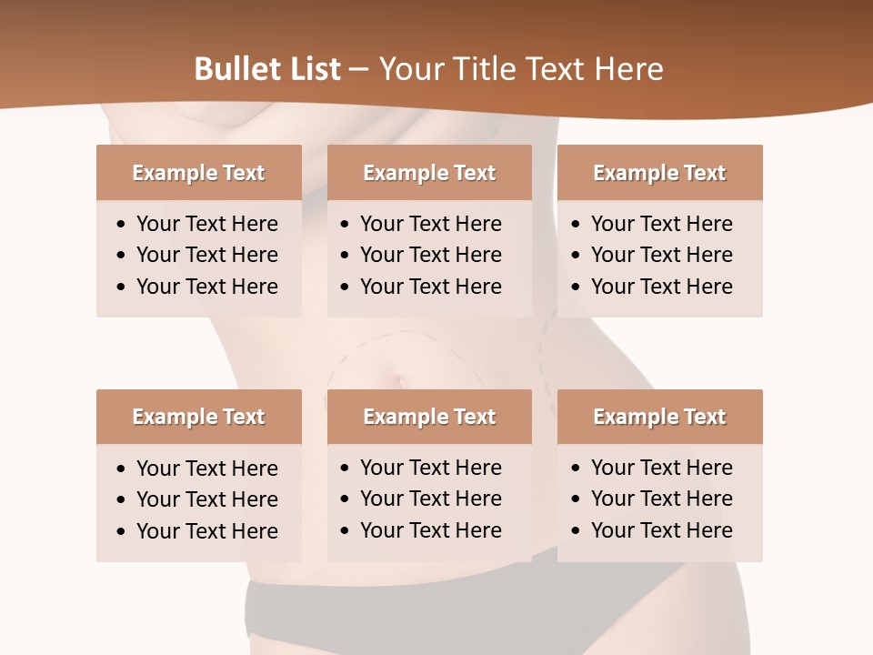 A Woman In A Bikini With Her Arms Crossed PowerPoint Template