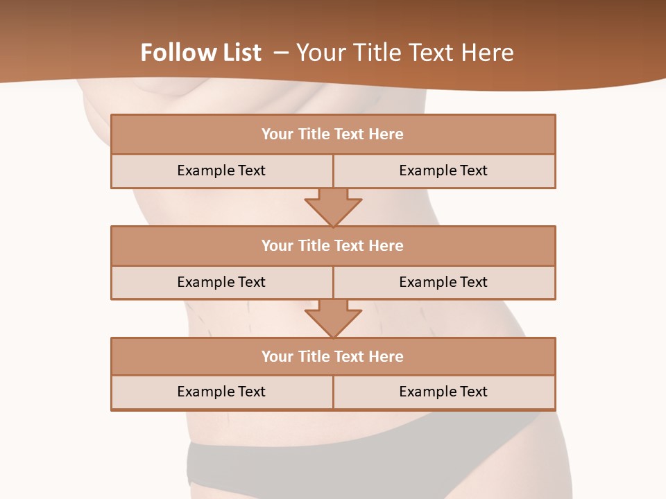 A Woman In A Bikini With Her Arms Crossed PowerPoint Template