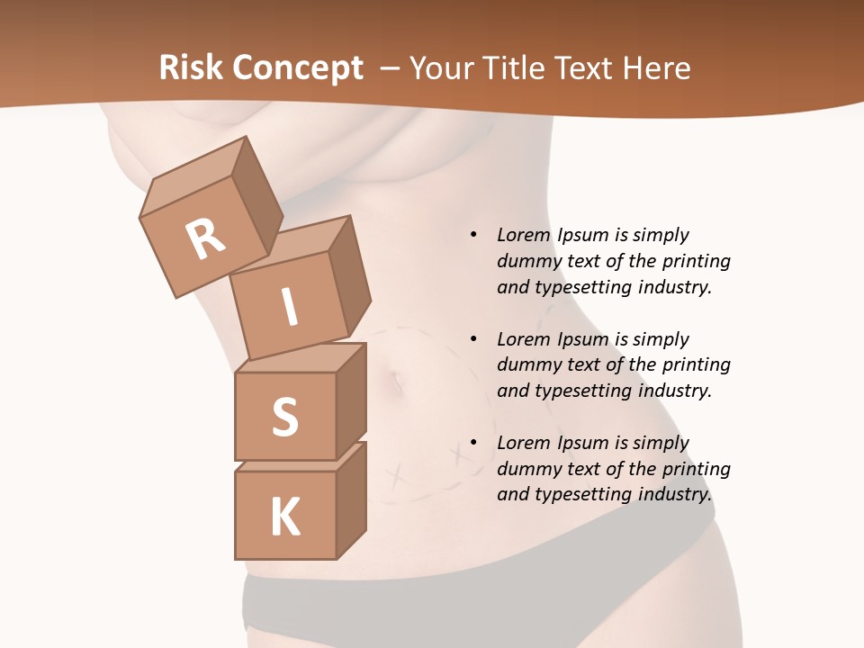 A Woman In A Bikini With Her Arms Crossed PowerPoint Template