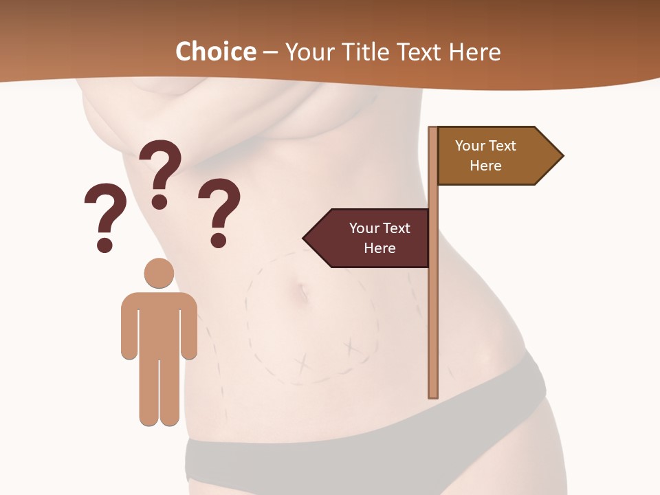 A Woman In A Bikini With Her Arms Crossed PowerPoint Template