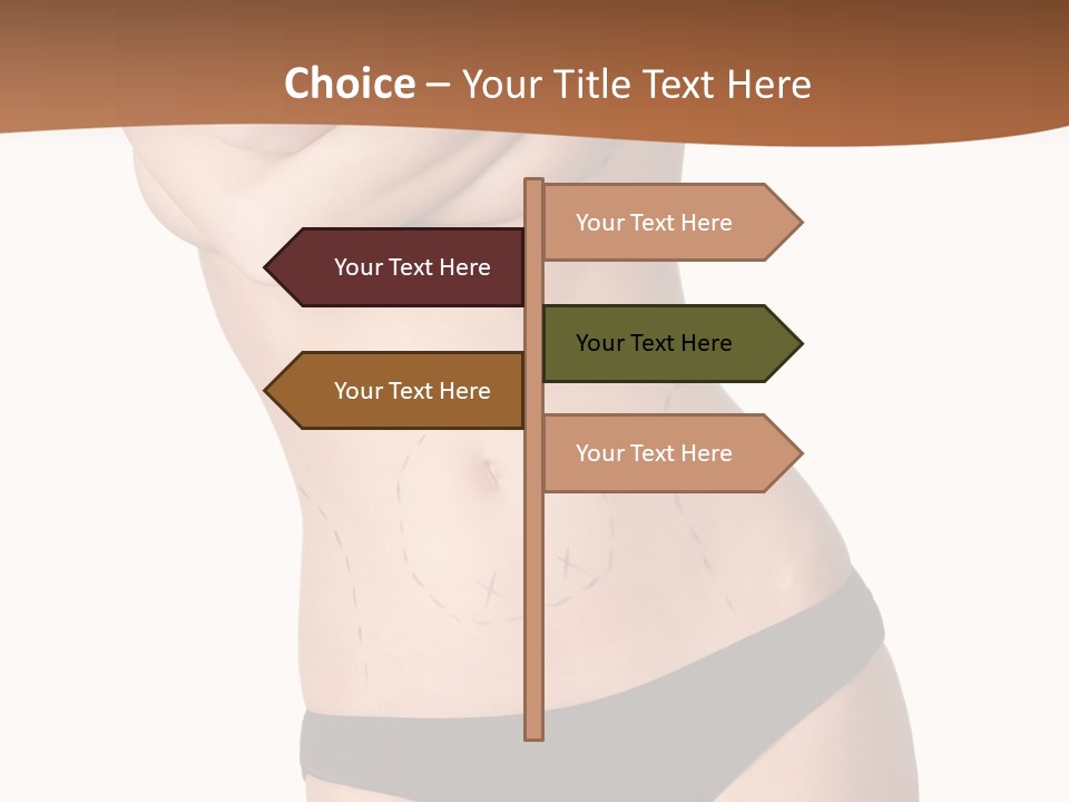 A Woman In A Bikini With Her Arms Crossed PowerPoint Template