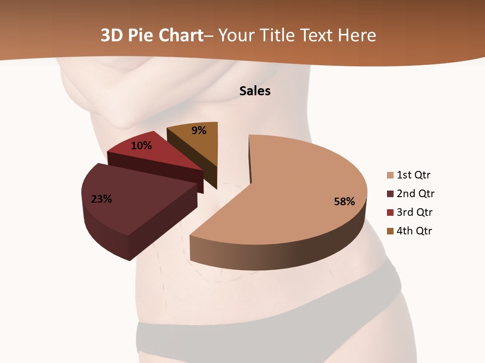 A Woman In A Bikini With Her Arms Crossed PowerPoint Template