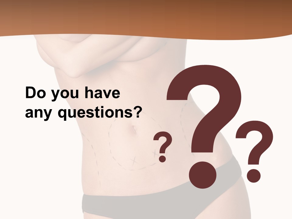 A Woman In A Bikini With Her Arms Crossed PowerPoint Template