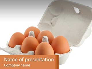 A Carton Of Eggs On A White Background PowerPoint Template