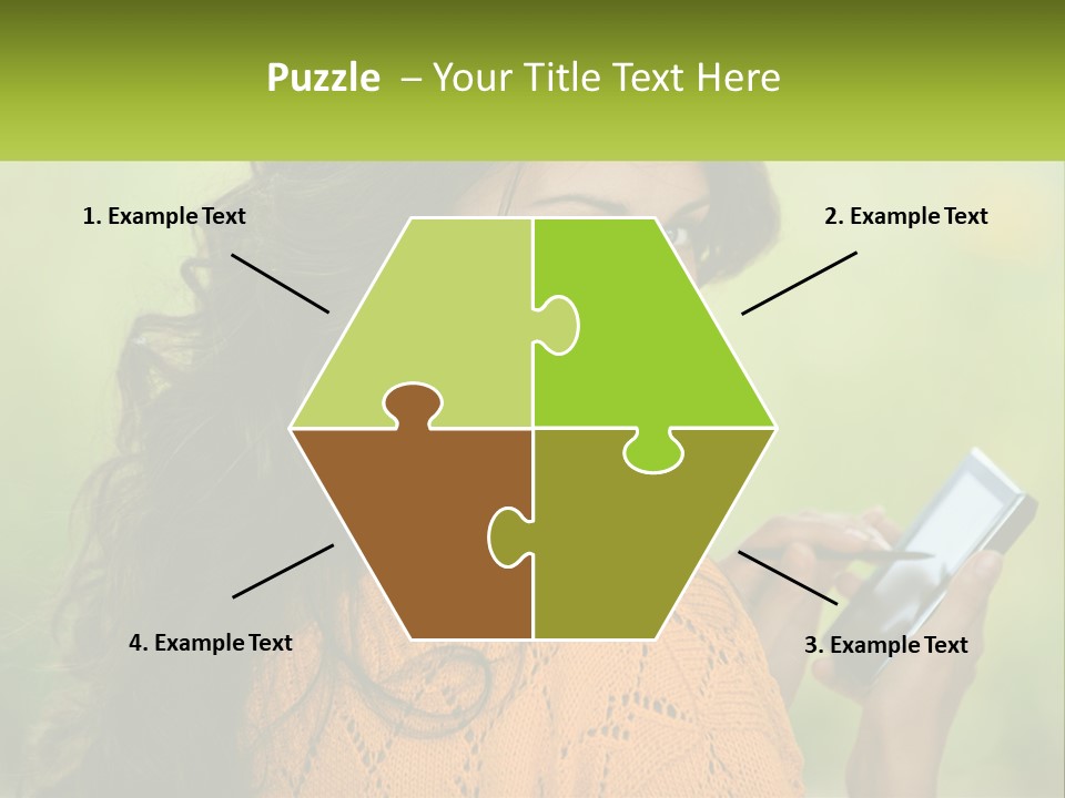 A Woman Holding A Cell Phone In Her Hand PowerPoint Template