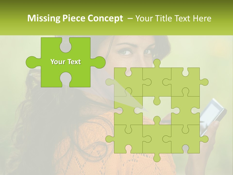 A Woman Holding A Cell Phone In Her Hand PowerPoint Template